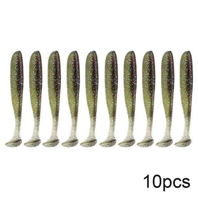 QXO 10pcs/Lot Soft Lures Silicone Bait 7cm 2g Goods For Fishing Sea Fishing Pva Swimbait Wobblers Artificial Tackle