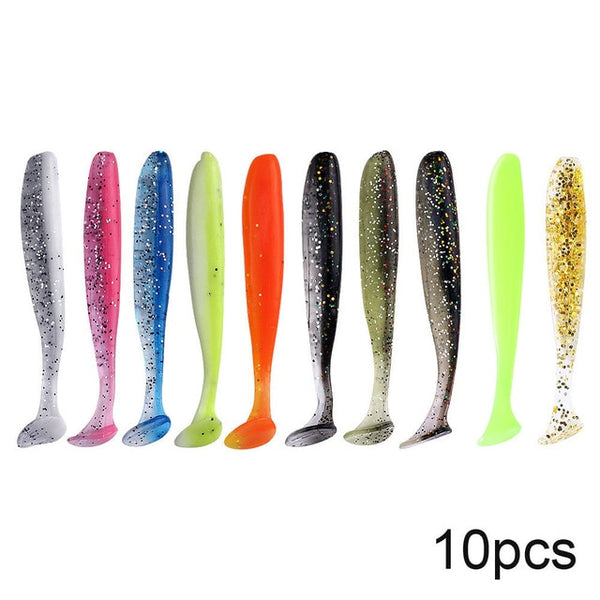 QXO 10pcs/Lot Soft Lures Silicone Bait 7cm 2g Goods For Fishing Sea Fishing Pva Swimbait Wobblers Artificial Tackle