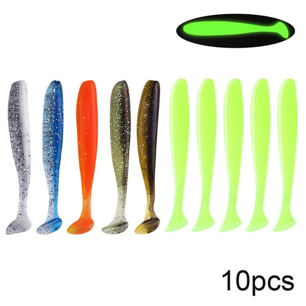 QXO 10pcs/Lot Soft Lures Silicone Bait 7cm 2g Goods For Fishing Sea Fishing Pva Swimbait Wobblers Artificial Tackle